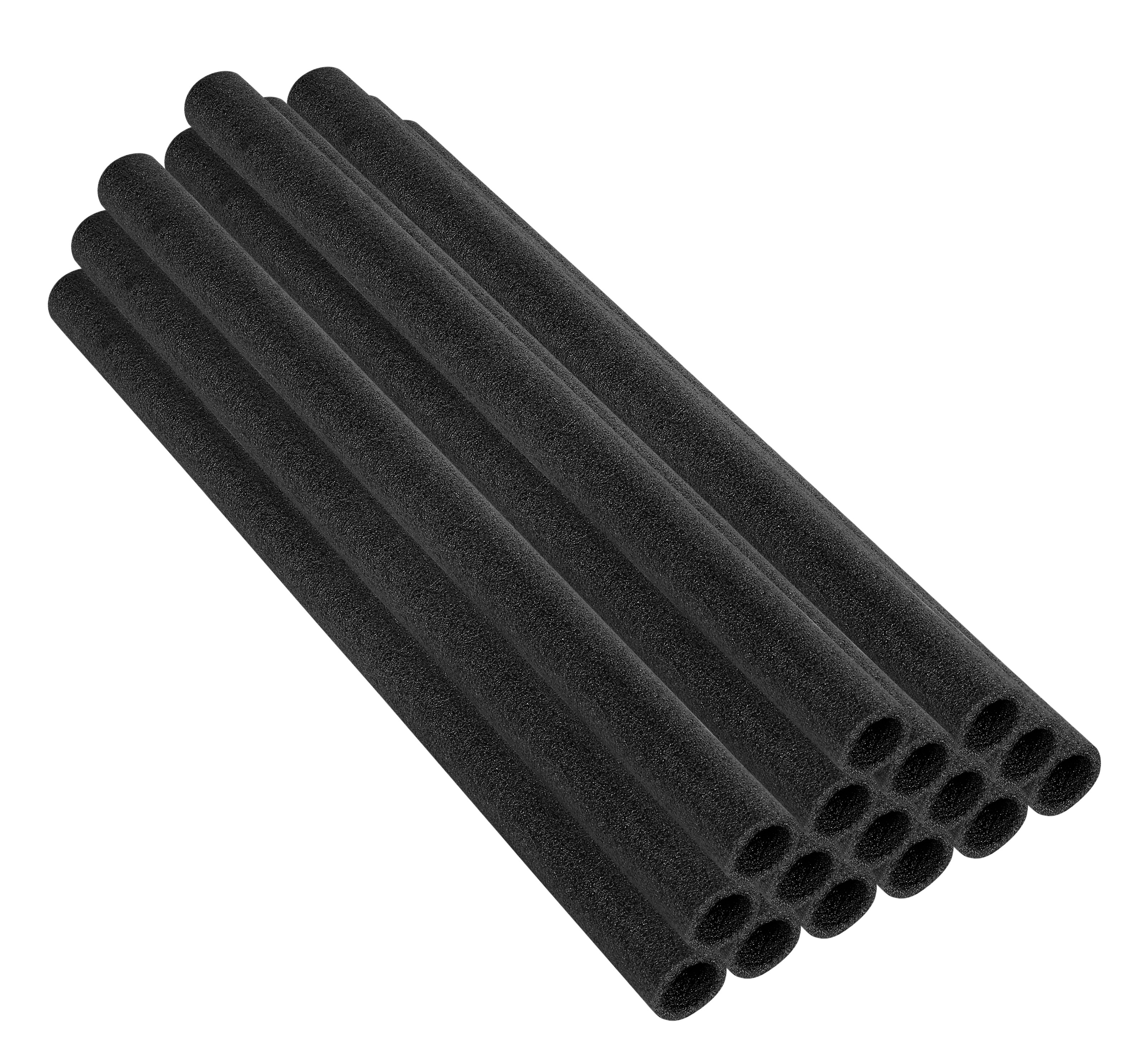 33 Inch 84cm Trampoline Foam Sleeves, 1.5" Diameter Pole | Replacement Sponge Padding for 8 Poles | Set of 16 - Black