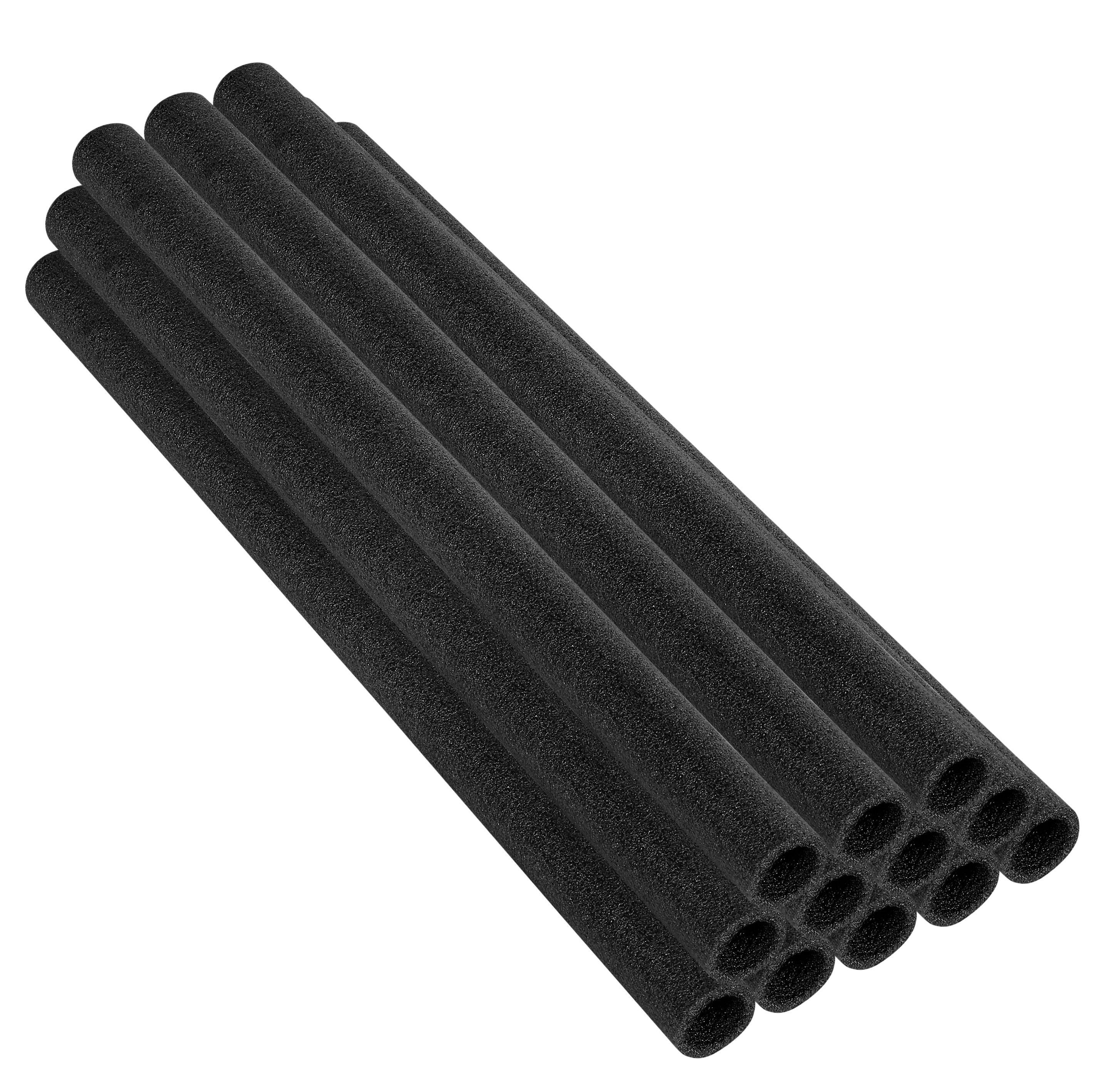 33 Inch 84cm Trampoline Foam Sleeves for 1" Diameter Pole | Replacement Sponge Padding for 6 Poles | Set of 12 - Black