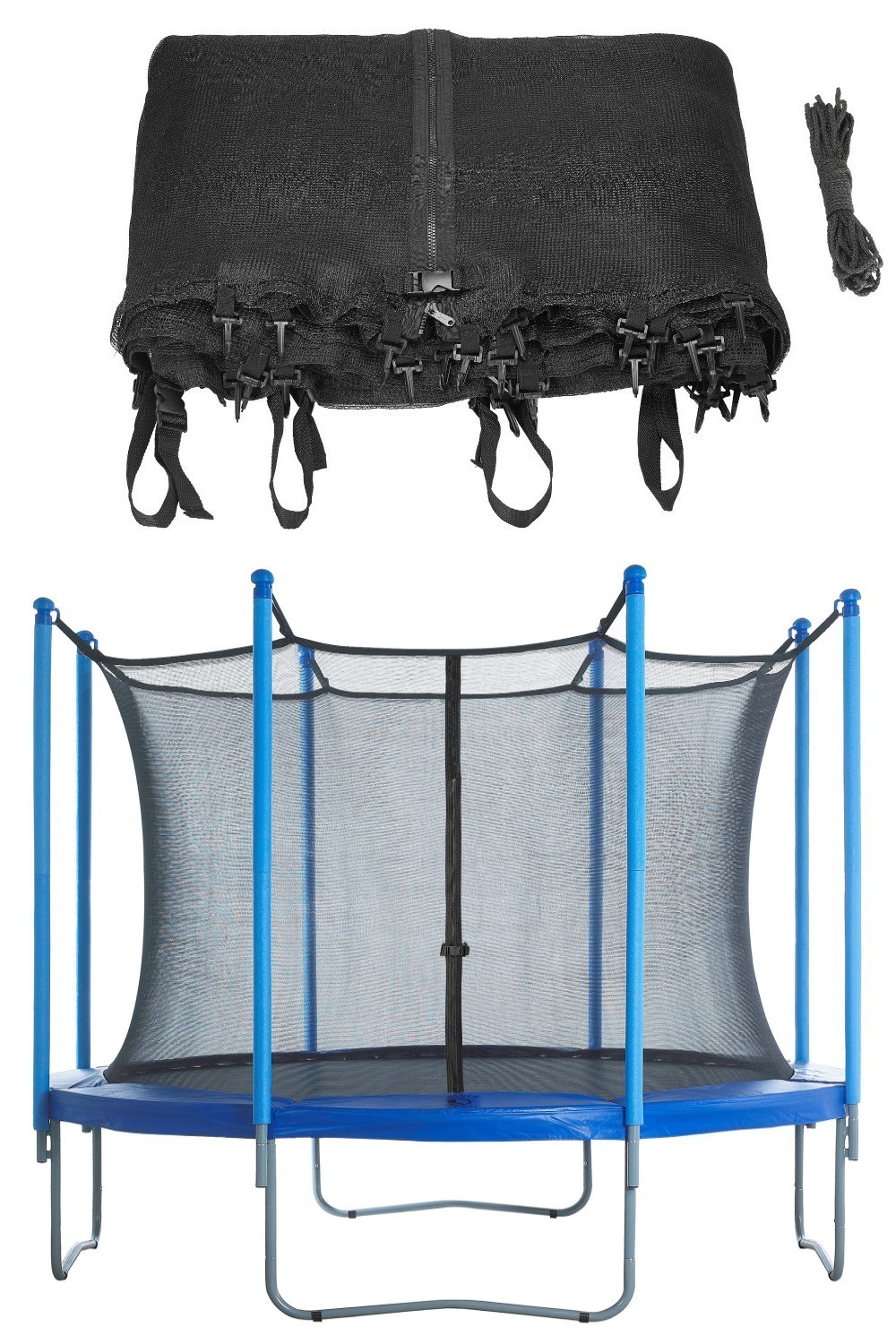 Trampoline Replacement Enclosure Safety Net, fits for 8 FT. Round Frames using 8 Poles or 4 Arches - Net Only