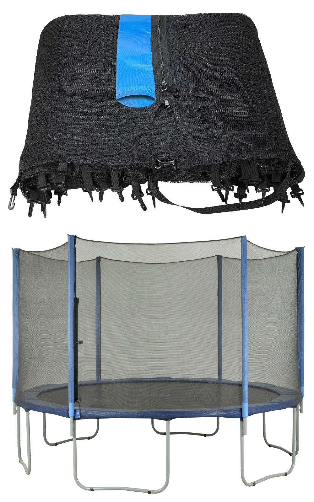 Trampoline Replacement Enclosure Safety Net, fits for 12 FT. Round Frames using 6 Straight Poles - Net Only