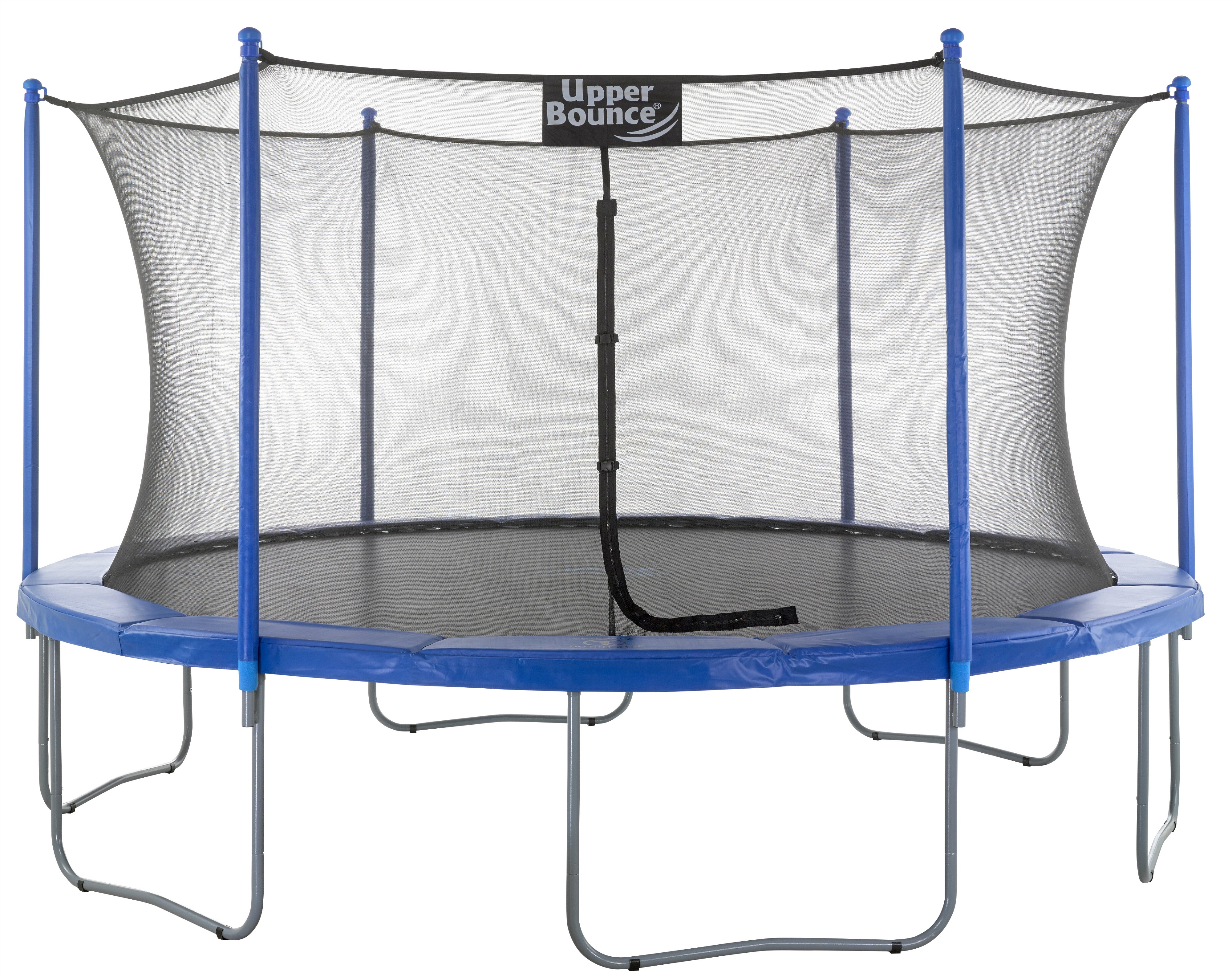 16Ft 488cm Large Trampoline and Enclosure Set | Garden & Outdoor Trampoline with Safety Net, Mat, Pad | Blue