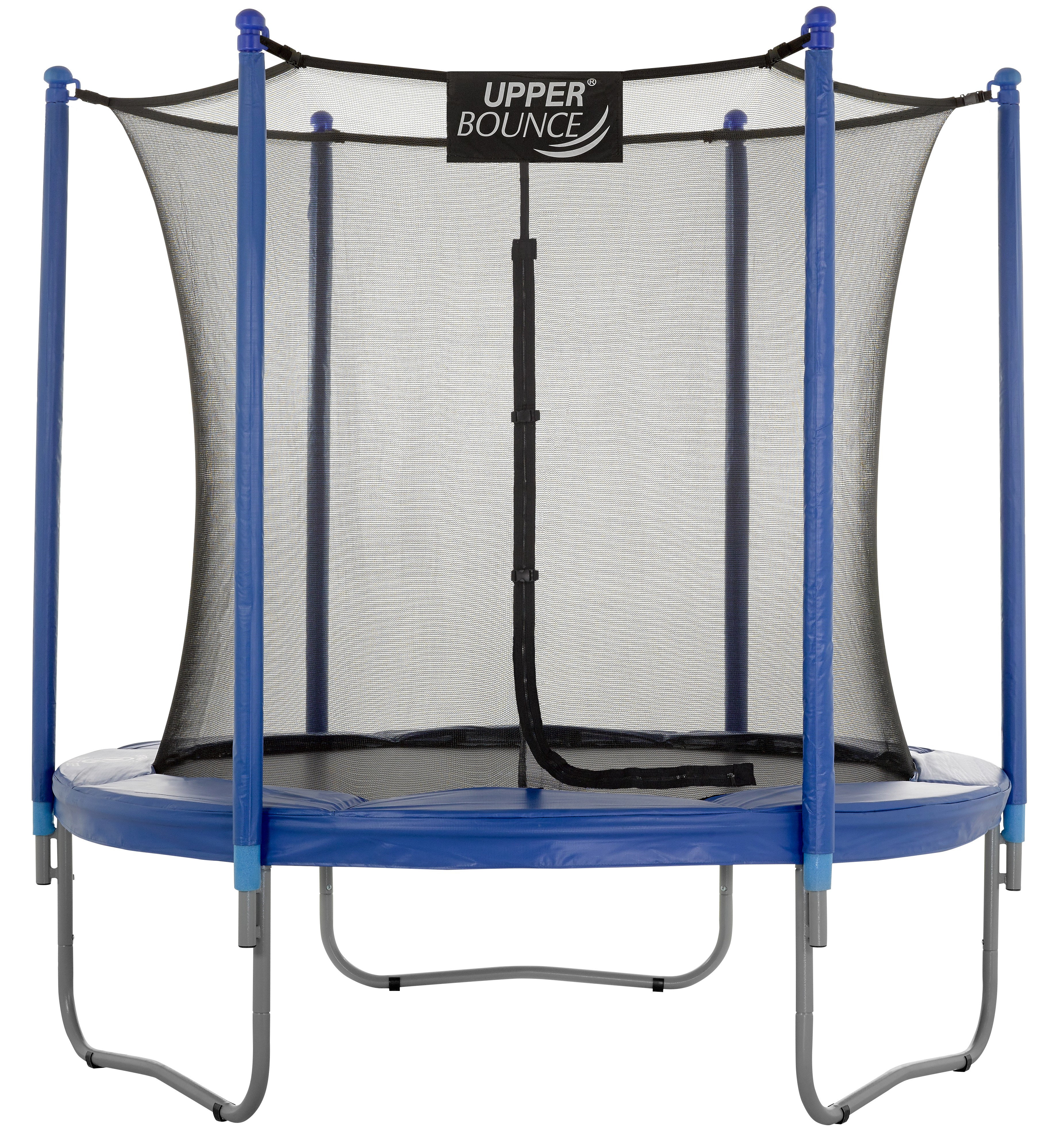 7.5Ft 229cm Large Trampoline and Enclosure Set | Garden & Outdoor Trampoline with Safety Net, Mat, Pad | Blue