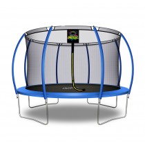 12Ft Large Pumpkin-Shaped Trampoline for Garden & Outdoor | Set with Top Ring Safety Enclosure | Blue