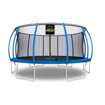 16Ft Large Pumpkin-Shaped Trampoline for Garden & Outdoor | Set with Top Ring Safety Enclosure | Blue