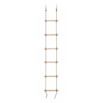 Swingan - 6 Steps Gymnastic Climbing Rope Ladder - Fully Assembled - Brown Rope