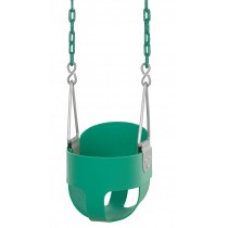 Swingan - High Back, Full Bucket Toddler & Baby Swing - Vinyl Coated Chain - Fully Assembled - Green