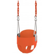 Swingan - High Back, Full Bucket Toddler & Baby Swing - Vinyl Coated Chain - Fully Assembled - Orange