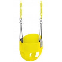 Swingan - High Back, Full Bucket Toddler & Baby Swing - Vinyl Coated Chain - Fully Assembled - Yellow