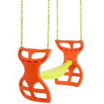 Swingan - Glider Swing Seat - Two Kids Seater | Playground Sets & Accessories for Children - Orange & Yellow