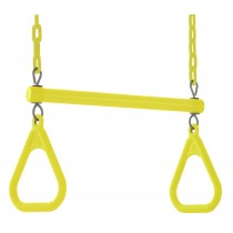 Swingan - Trapeze Swing Bar - Vinyl Coated Chain - Fully Assembled - Yellow