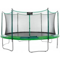 15Ft Large Trampoline and Enclosure Set | Garden & Outdoor Trampoline with Safety Net, Mat, Pad | Green