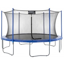 14Ft 427cm Large Trampoline and Enclosure Set | Garden & Outdoor Trampoline with Safety Net, Mat, Pad | Blue