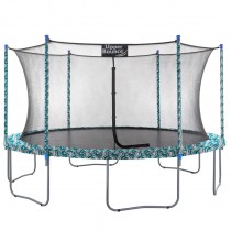 16Ft Large Trampoline and Enclosure Set | Garden & Outdoor Trampoline with Safety Net, Mat, Pad | Maui Marble
