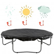 16ft Trampoline Cover - Waterproof and UV Cover for Weather, Wind, Rain Protection of Round Trampolines - Black