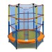 Bounce Galaxy 60" Indoor Trampoline for Toddlers & Kids with Safety Net Enclosure - Bonus Airplane Stuffed Toy & Keychain