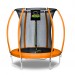 6Ft Large Pumpkin-Shaped Trampoline for Garden & Outdoor | Set with Top Ring Safety Enclosure | Orange