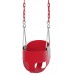 Swingan - High Back, Full Bucket Toddler & Baby Swing - Vinyl Coated Chain - Fully Assembled - Red